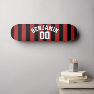 Name: Black and Red Rugby Jersey Streifen Skateboard