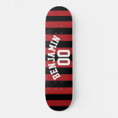 Name: Black and Red Rugby Jersey Streifen Skateboard (Vorderseite)