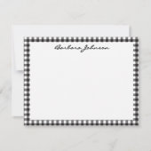 Name || Black and White Buffalo Check Frame Mitteilungskarte (Vorderseite)