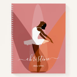 Name Black ballerina Modern Minimal illustration Notizblock