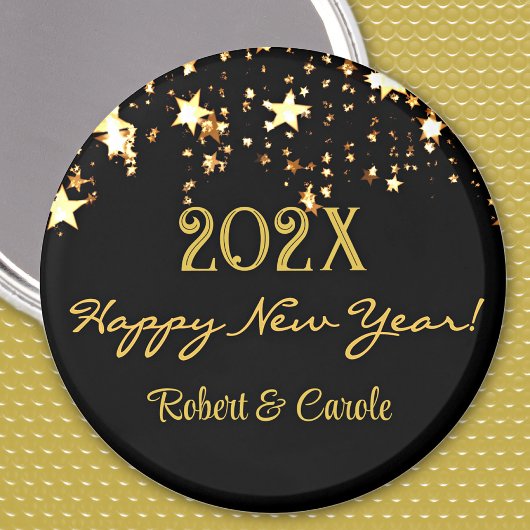 Name, Black & Gold Happy New Year 2.25-in-Gunst Magnet