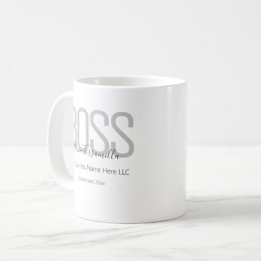 Name Black Gray Boss Kaffeetasse (Vorderseite Links)