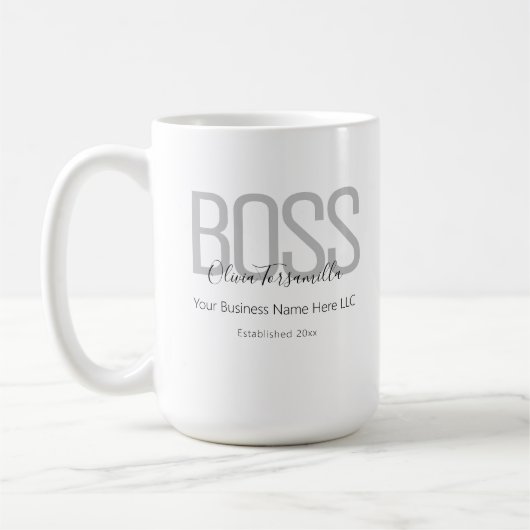 Name Black Gray Boss Kaffeetasse (Links)