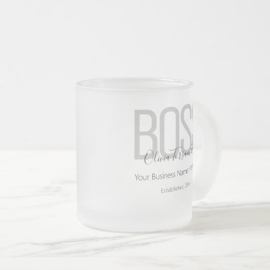 Name Black Gray Boss Mattglastasse (VorderseiteRechts)