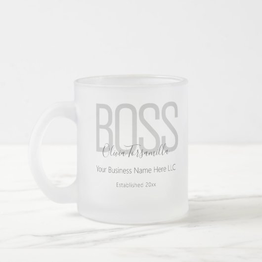 Name Black Gray Boss Mattglastasse (Links)