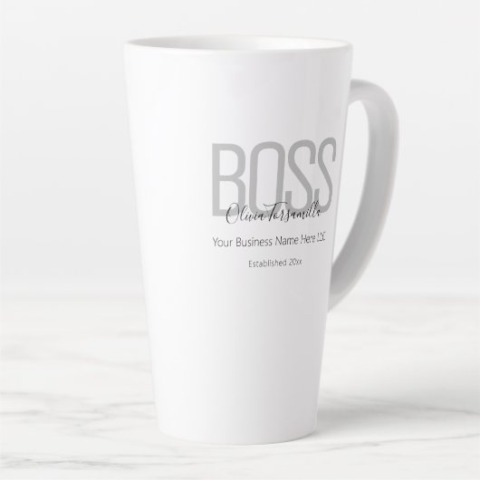 Name Black Gray Boss Milchtasse (Rechte Ecke)