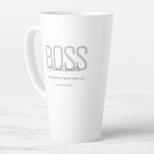 Name Black Gray Boss Milchtasse (Linke Ecke)
