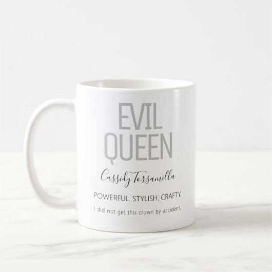 Name Black Gray Evil Queen Kaffeetasse (Links)