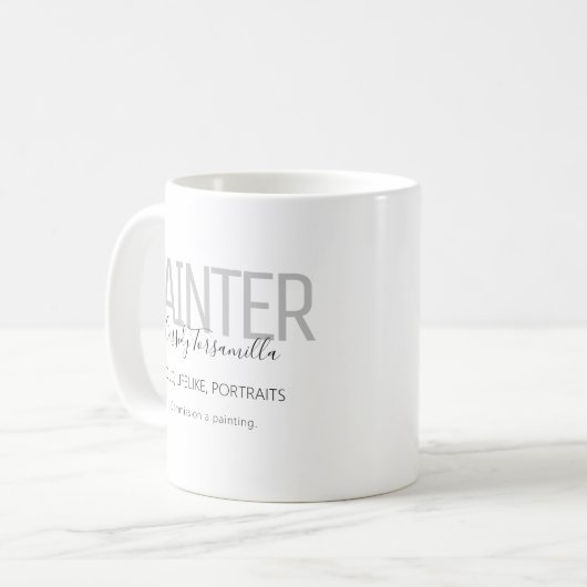 Name Black Gray Painter Kaffeetasse (Vorderseite Links)