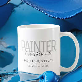 Name Black Gray Painter Kaffeetasse