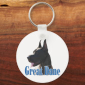 Name Black Great Dane Schlüsselanhänger (Vorderseite)