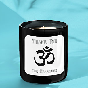 Name. Black Om Symbol 3-in Dankeschön Aufkleber