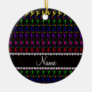 Name black rainbow gymnastics hearts stars keramikornament