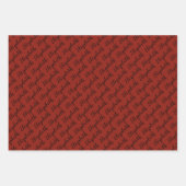 Name Black Red Hearts Muster | Personalisiere Geschenkpapier Set (Vorderseite 3)