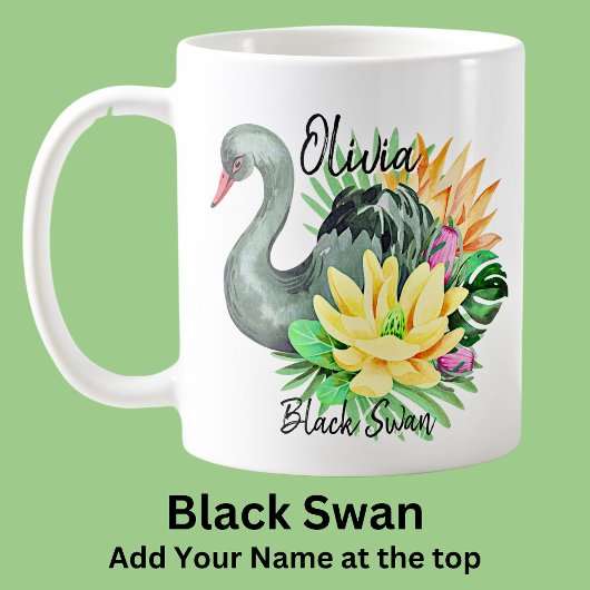 Name Black Swan Australian Animal Bird hinzufügen Kaffeetasse