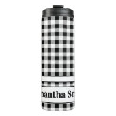Name Black & White Buffalo Check 12oz Thermosbecher (Vorderseite)