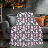 Name Blanket Pink Niedlich Halloween Fleecedecke