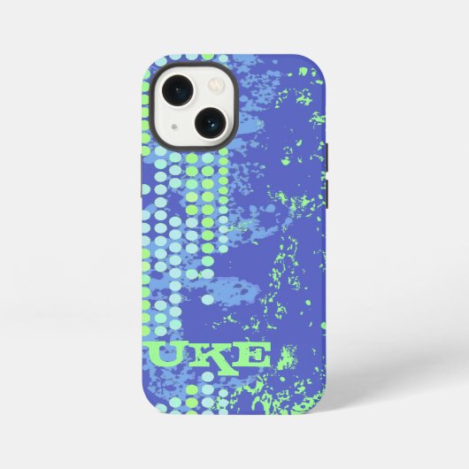 Name blau grüner Surf-Stil iPhone Hülle (Rückseite)