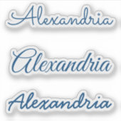 Name Blau Handgeschriebene Skriptversionen Aufkleber (Vorderseite)