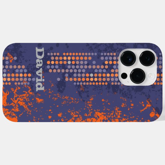 Name Blau-Orange-Surfstil Case-Mate iPhone Hülle (Rückseite (Horizontal))