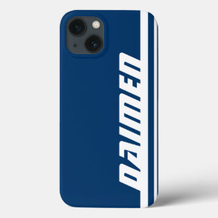 Name blaue und weiße Streifen Pad-Gehäuse Case-Mate iPhone Hülle