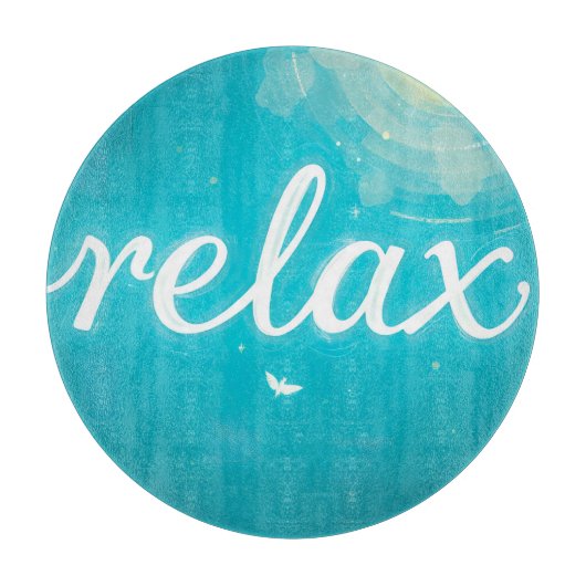 Name: Blaues Relax Design Schneidebrett (Vorderseite)