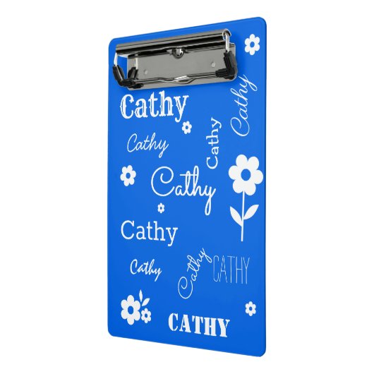 Name-blaues und weißes Miniklemmbrett Mini Klemmbrett (Gewinkelt2)