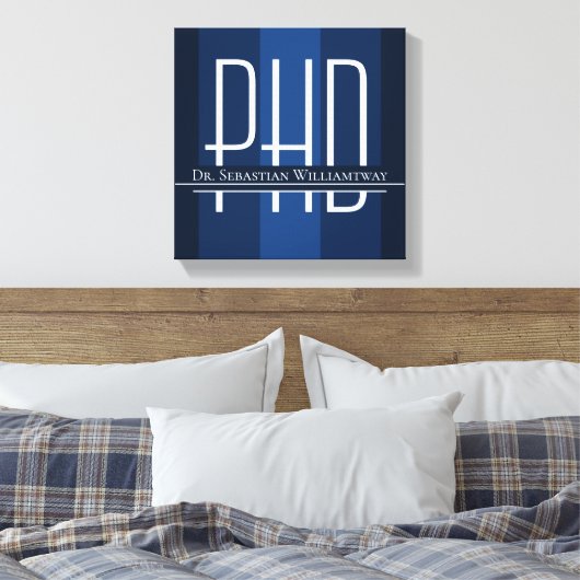 Name Blue Abschluss PhD Leinwanddruck (Insitu (Schlafzimmer))