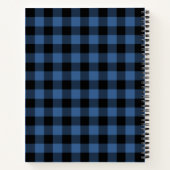 Name Blue & Black Karos Kariert Gingham Pattern Ni Notizblock (Rückseite)