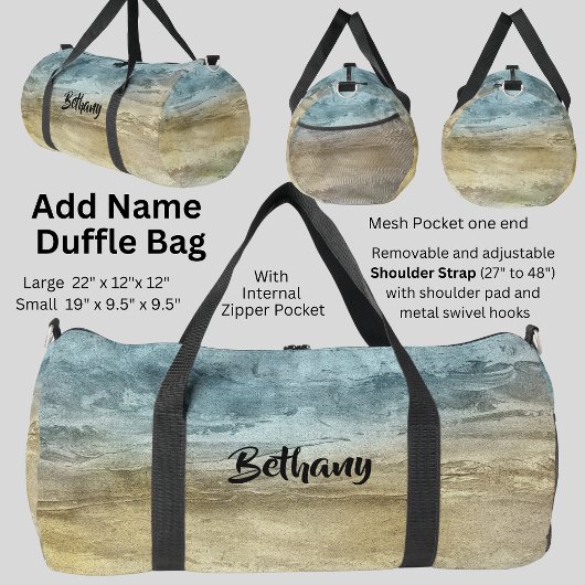 Name Blue Brown Landscape Nature Abstrakt Duffle Bag