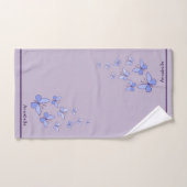 Name Blue Butterfly Doodle Kaleidoscope Lavender Badhandtuch Set (Handtuch)
