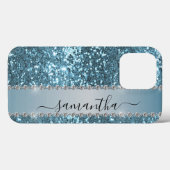 Name Blue Diamond Glitzer Look Case-Mate iPhone Hülle (Rückseite (Horizontal))