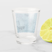 Name, Blue Imitats Old World Map 1.5oz Schnapsglas (Rückseite)