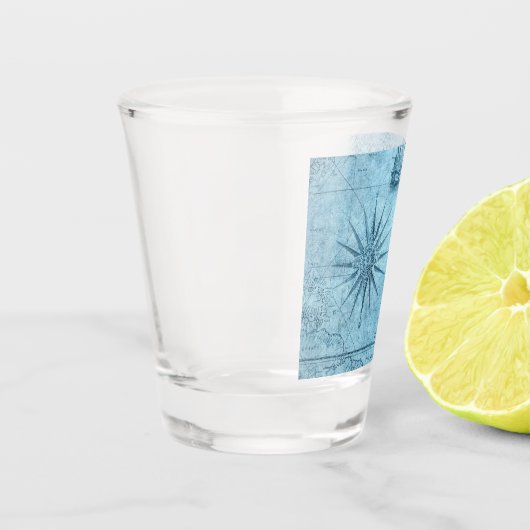 Name, Blue Imitats Old World Map 1.5oz Schnapsglas (Links)