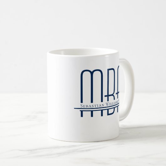 Name Blue MBA Kaffeetasse (VorderseiteRechts)