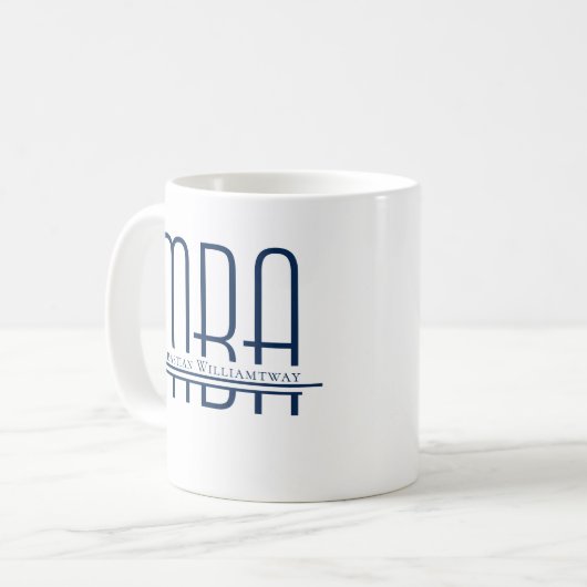 Name Blue MBA Kaffeetasse (Vorderseite Links)