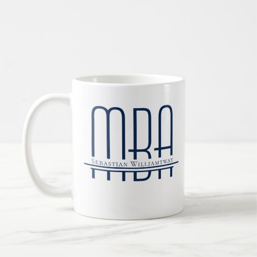 Name Blue MBA Kaffeetasse (Links)