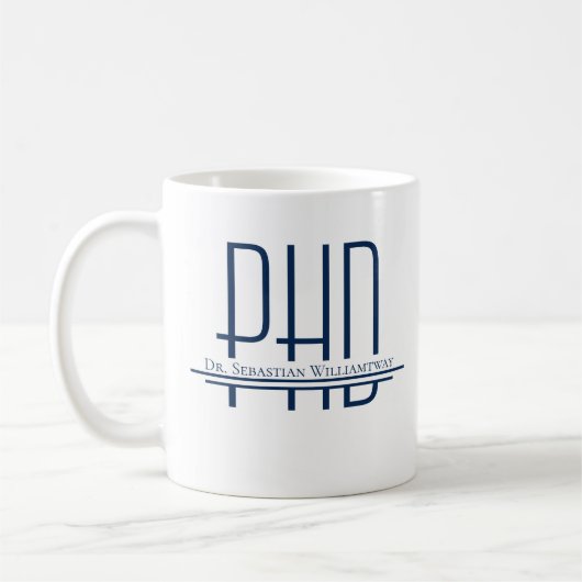 Name Blue PhD Coffee Tasse (Links)