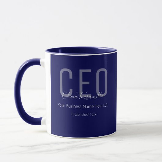 Name Blue White CEO Tasse (Links)
