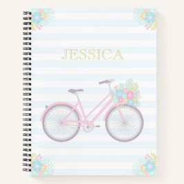 Name Blume Fahrrad Niedlich Pastel Hipster Noteboo Notizbuch