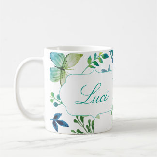 Name-Blumen-Grün-Kaffee-Tassen personifizieren Kaffeetasse
