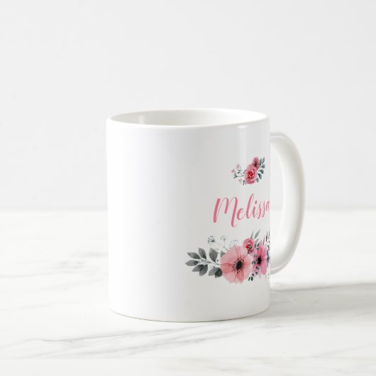 Name-Blumenkaffee-Tasse Kaffeetasse (VorderseiteRechts)
