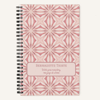 Name Blush Pink Abstrakt Bläserchic Hübsch Girl Notizblock