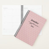 Name, Blush Pink Trellis & Polka Dot Spiral Planer (Anzeige)