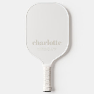 Name Bold Vintage Minimal Elfenbein Pickleball Schläger