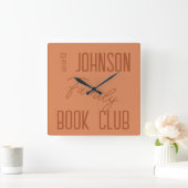 Name Book Club Quadratische Wanduhr (Zuhause)
