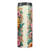 Name, Books & Coffee with Flowers Thermosbecher (Rückseite)