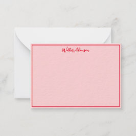 Name, Border & Classic Tartan Scottish Kariert Red Mitteilungskarte