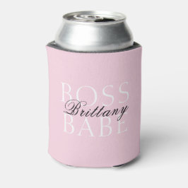 Name Boss Babe Typografie Pink Dosenkühler