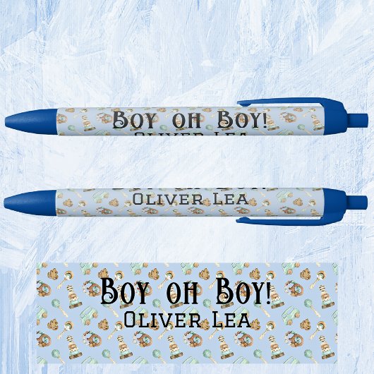 Name, Boy oh Boy, Baby Dusche Favoriten Schwarzer Kugelschreiber